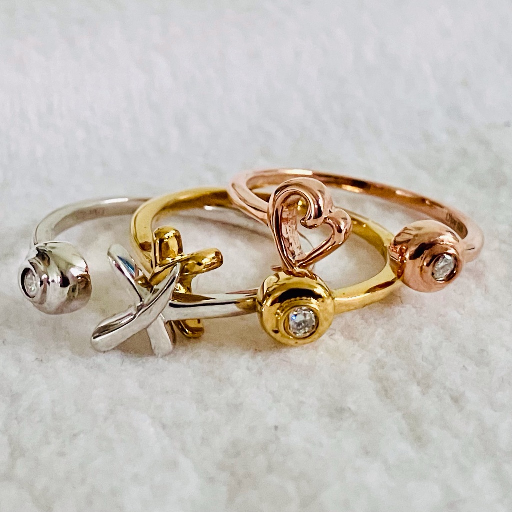 Your Choice Moissanite Open Style Stacking Ring In Vermeil 925 Sterling Silver 35$